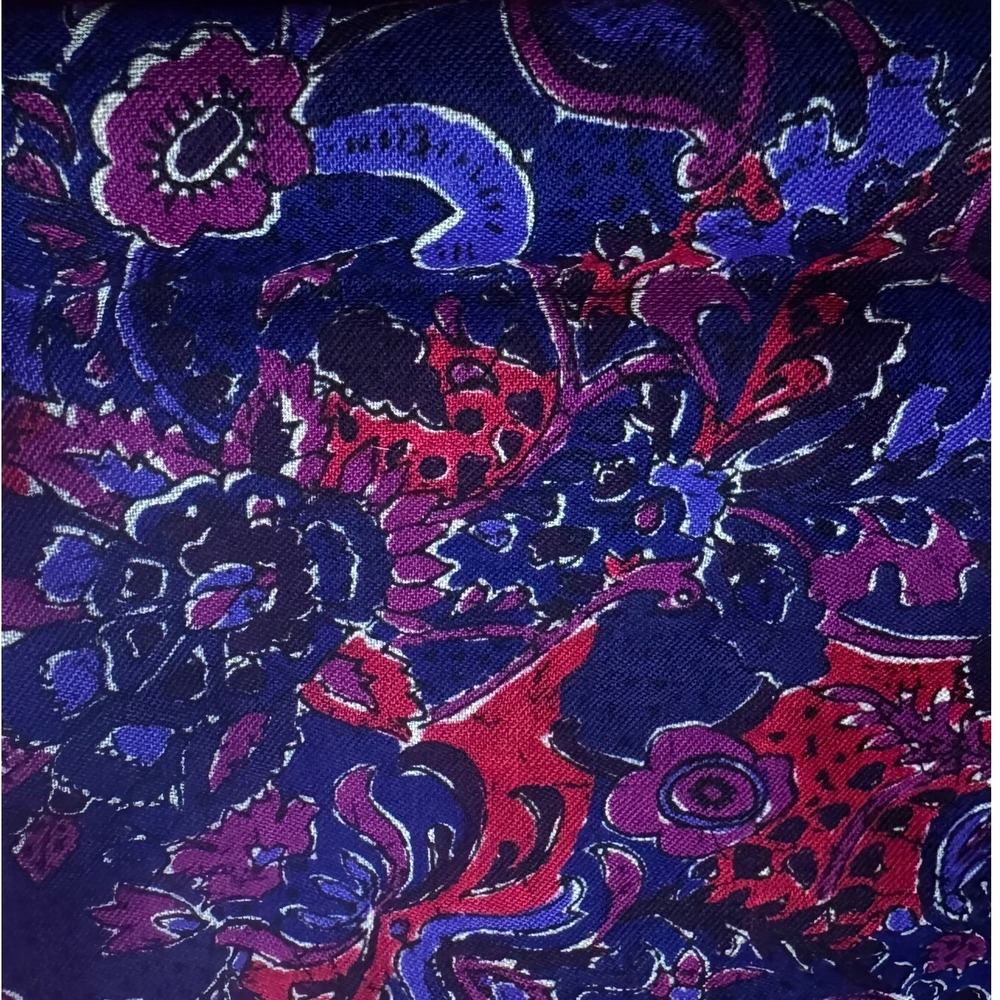 Christian Dior ECharpes Vintage Wool Scarf Magenta Fuscia Paisley Japan 35" RARE - Picture 7 of 10